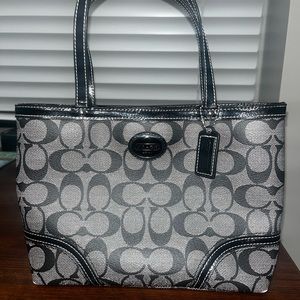 RARE 2000s Coach Signature Black Monogram Shoulder Bag